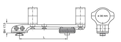 Jednodílná otočná montáž Recknagel Schwenk (švenk), 30 mm, 103 mm