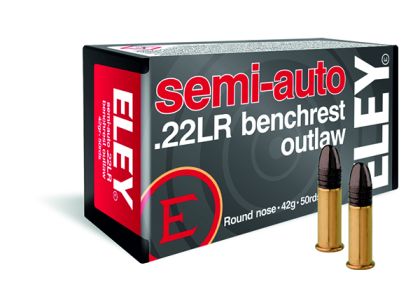 Náboj Eley .22 LR Semi-Auto Benchrest Outlaw, 42gr/2,7g, LRN