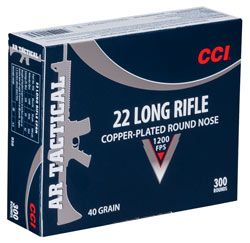 Náboj CCI .22 LR AR Tactical, 40gr/2,56, LRN CU