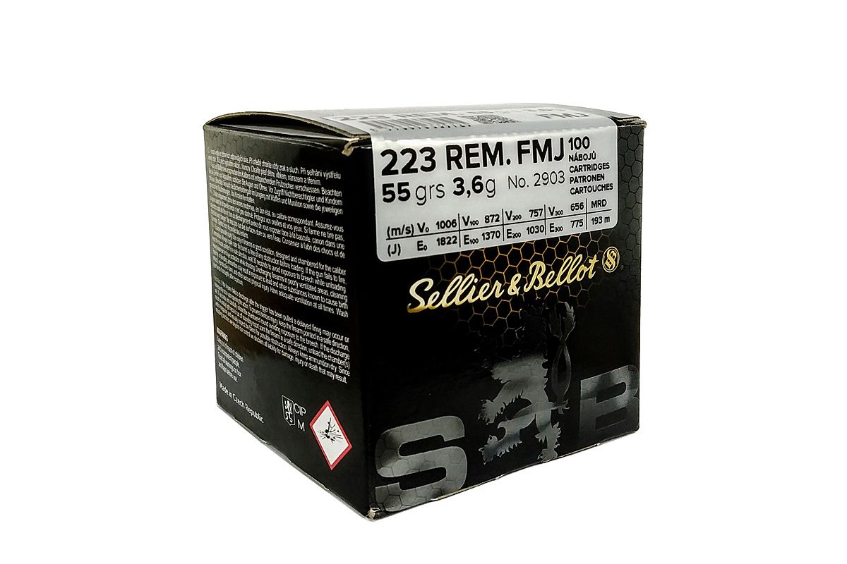 Náboj Sellier & Bellot .223 Rem Training, 55gr/3,6g, FMJ