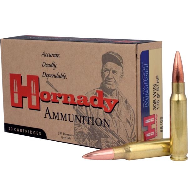 Náboj Hornady .308 Win Match, 178gr/11,5g, HPBT