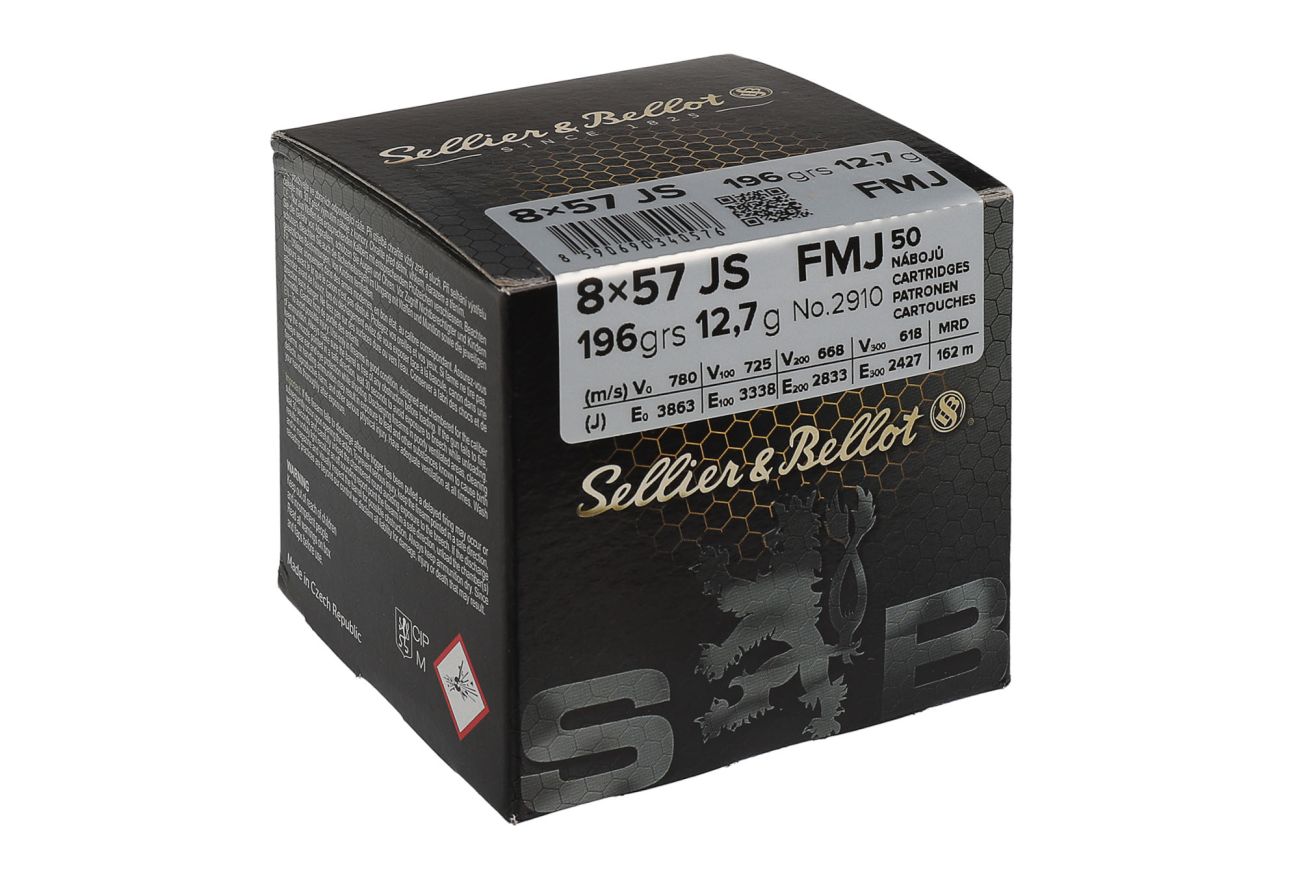 Náboj Sellier & Bellot 8x57 JS Training, 196gr/12,7g, FMJ