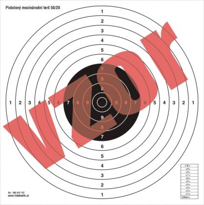 Terč mezinárodní pistolový 50/20