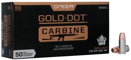 Náboj Speer 9mm Luger (9x19) A-I Gold Dot G2 Carbine, 135gr/8,75g, JHP GD G2