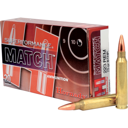 Náboj Hornady .223 Rem Superformance Match, 75gr/4,9g, HPBT