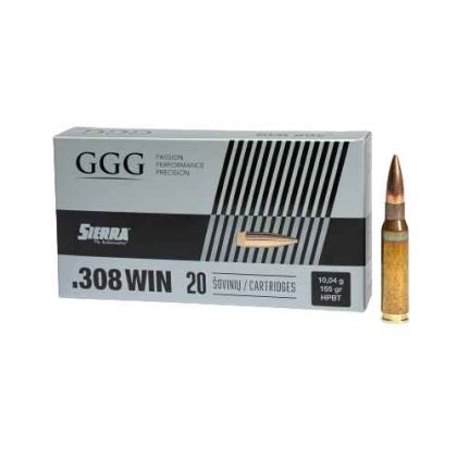 Náboj GGG .308 Win Sierra MatchKing, 155gr/10g, HPBT