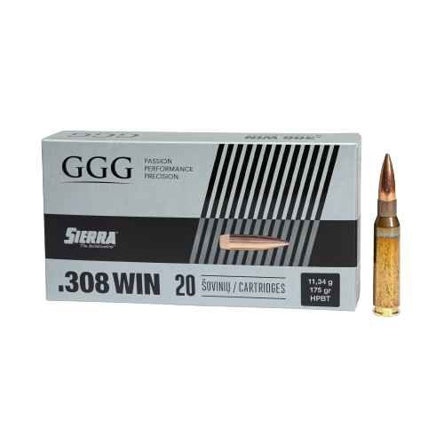 Náboj GGG .308 Win Sierra MatchKing, 175gr/11,3g, HPBT