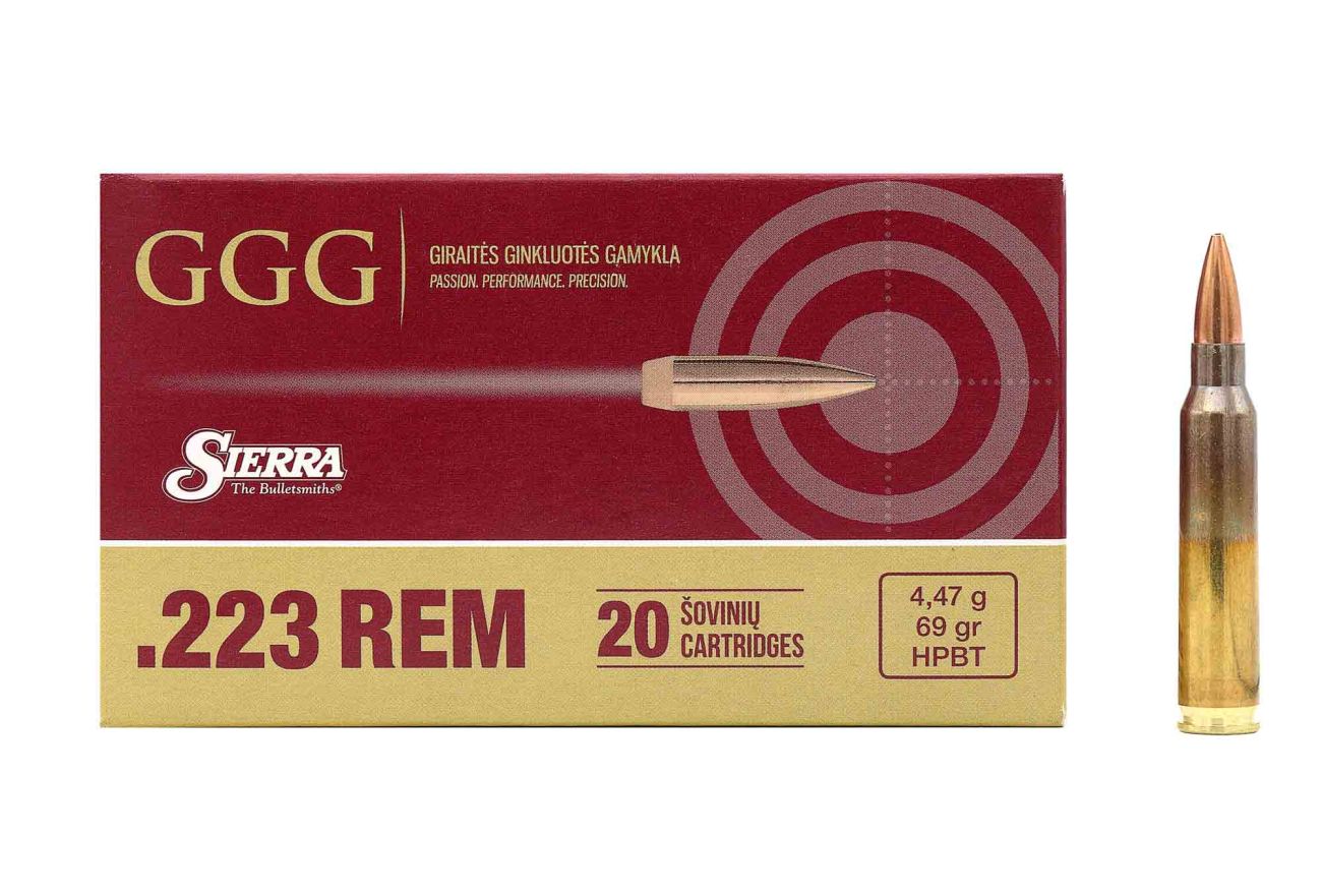 Náboj GGG .223 Rem Sierra MatchKing, 69gr/4,5g, HPBT