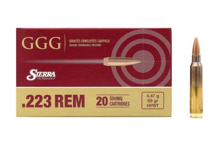 Náboj GGG .223 Rem Sierra MatchKing, 69gr/4,5g, HPBT