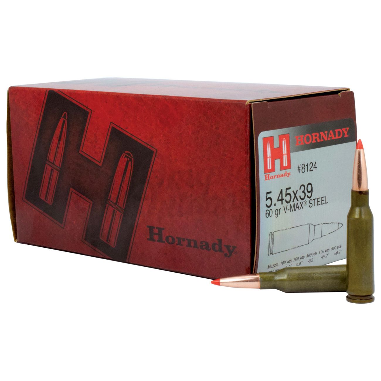 Náboj Hornady 5,45x39 Custom Steel, 60gr/3,9g, V-MAX