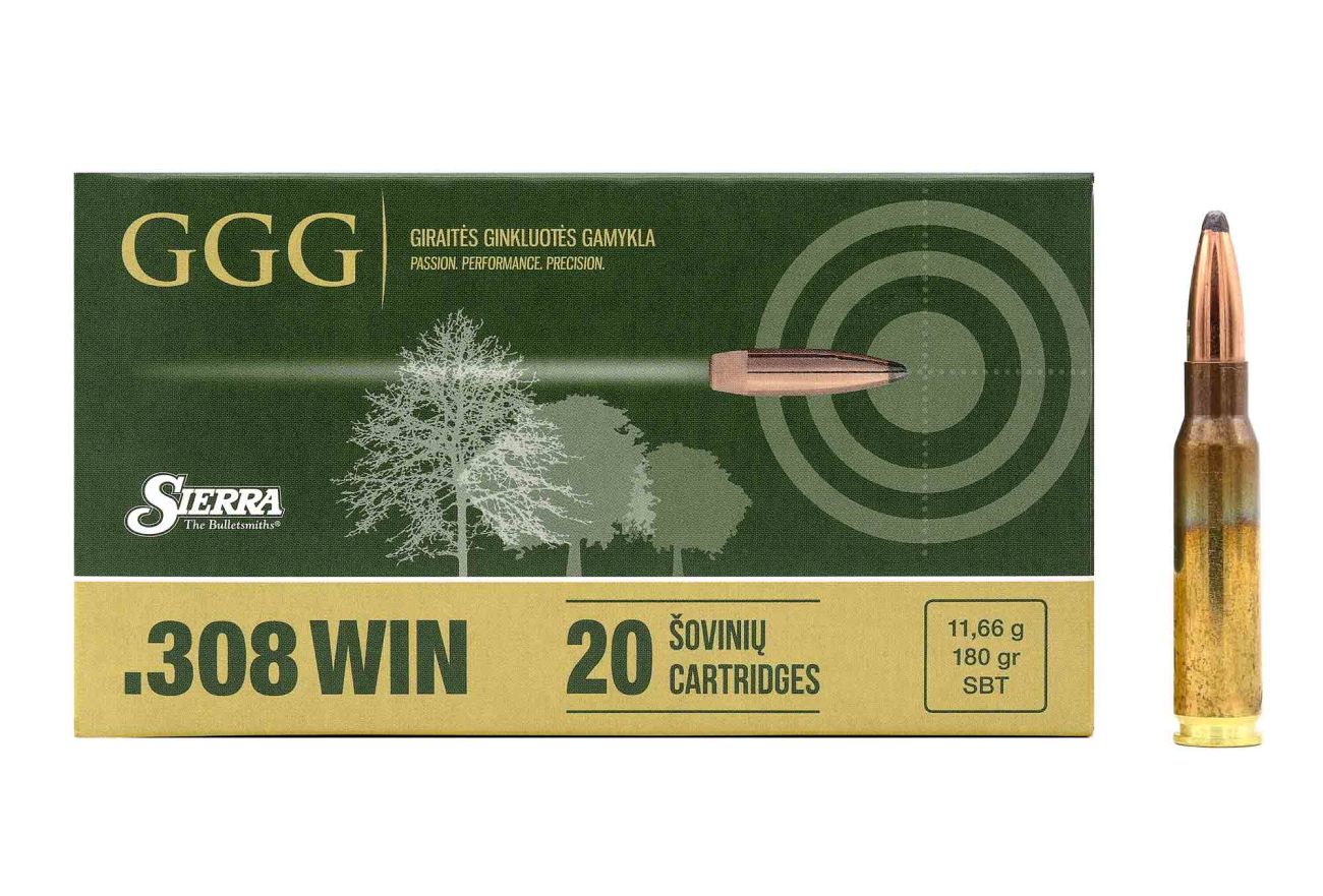 Náboj GGG .308 Win Sierra GameKing, 180gr/11,7g, SBT