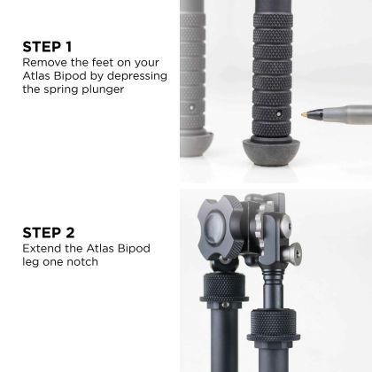 Teleskopické prodloužení pro nožičky (bipod) Atlas, 7,125