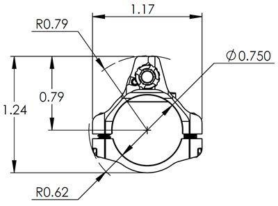 Stavitelný nízkoprofilový gas block JP D2 Series, .750