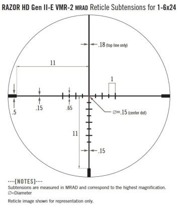 Puškohled Vortex Razor HD Gen II-E 1-6x24, VMR-2 MRAD