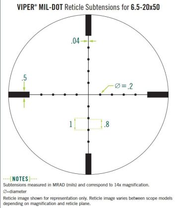 Puškohled Vortex Viper 6,5-20x50 (Mil-Dot)