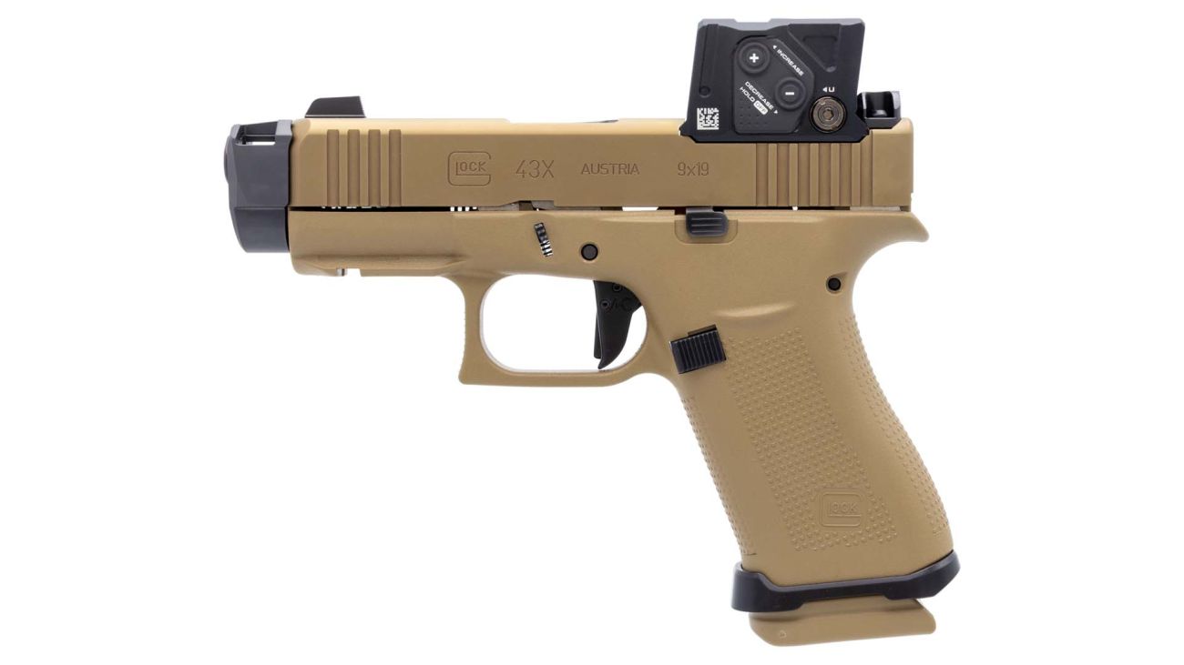 Pistole Glock 43X FDE A-CUT COA RAMJET Top Guns Custom