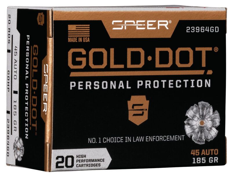 Náboj Speer .45 ACP A-I Gold Dot, 185gr/12g, JHP GD
