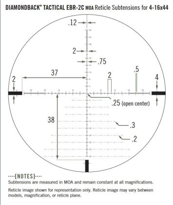 Puškohled Vortex Diamondback Tactical 4-16x44 FFP, EBR-2C MOA