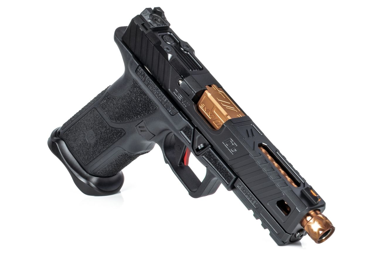 Pistole ZEV OZ9 Elite, Černý závěr, PVD Bronze hlaveň SD