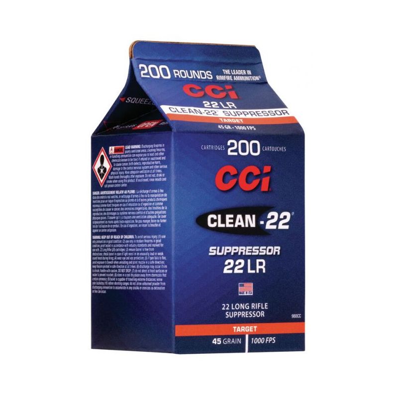 Náboj CCI .22 LR Clean-22 Suppressor, 45gr/2,9g, LRN