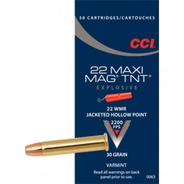 Náboj CCI .22 WMR MAXI-MAG TNT, 30gr/1,95g, JHP