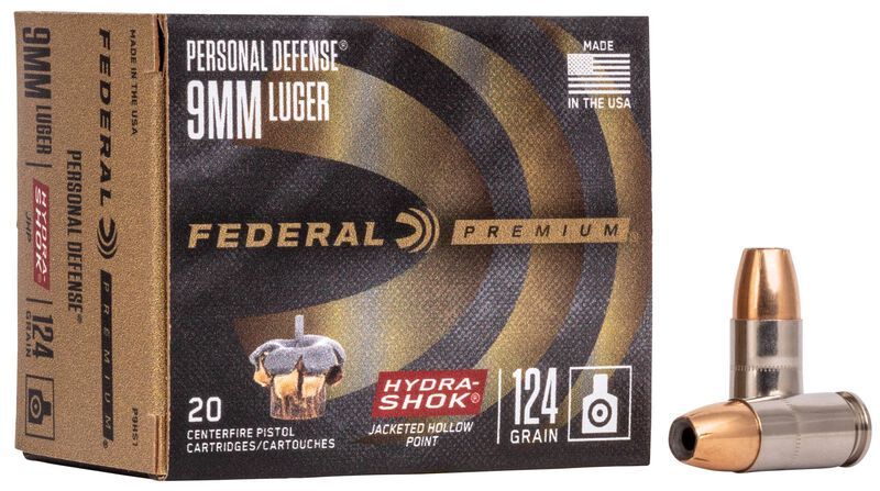 Náboj Federal 9mm Luger (9x19) A-I Personal Defense, 124gr/8g, JHP HS