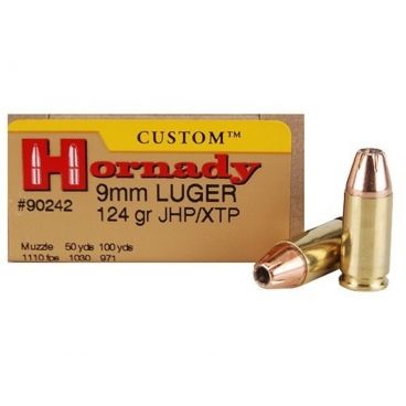 Náboj Hornady 9mm Luger (9x19) A-I Custom, 124gr/8g, XTP
