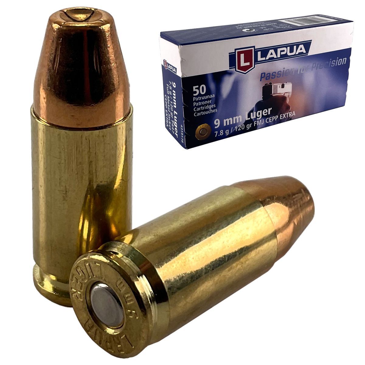 Náboj Lapua 9mm Luger (9x19) A-I 120gr/7,8g, JHP CEPP Extra