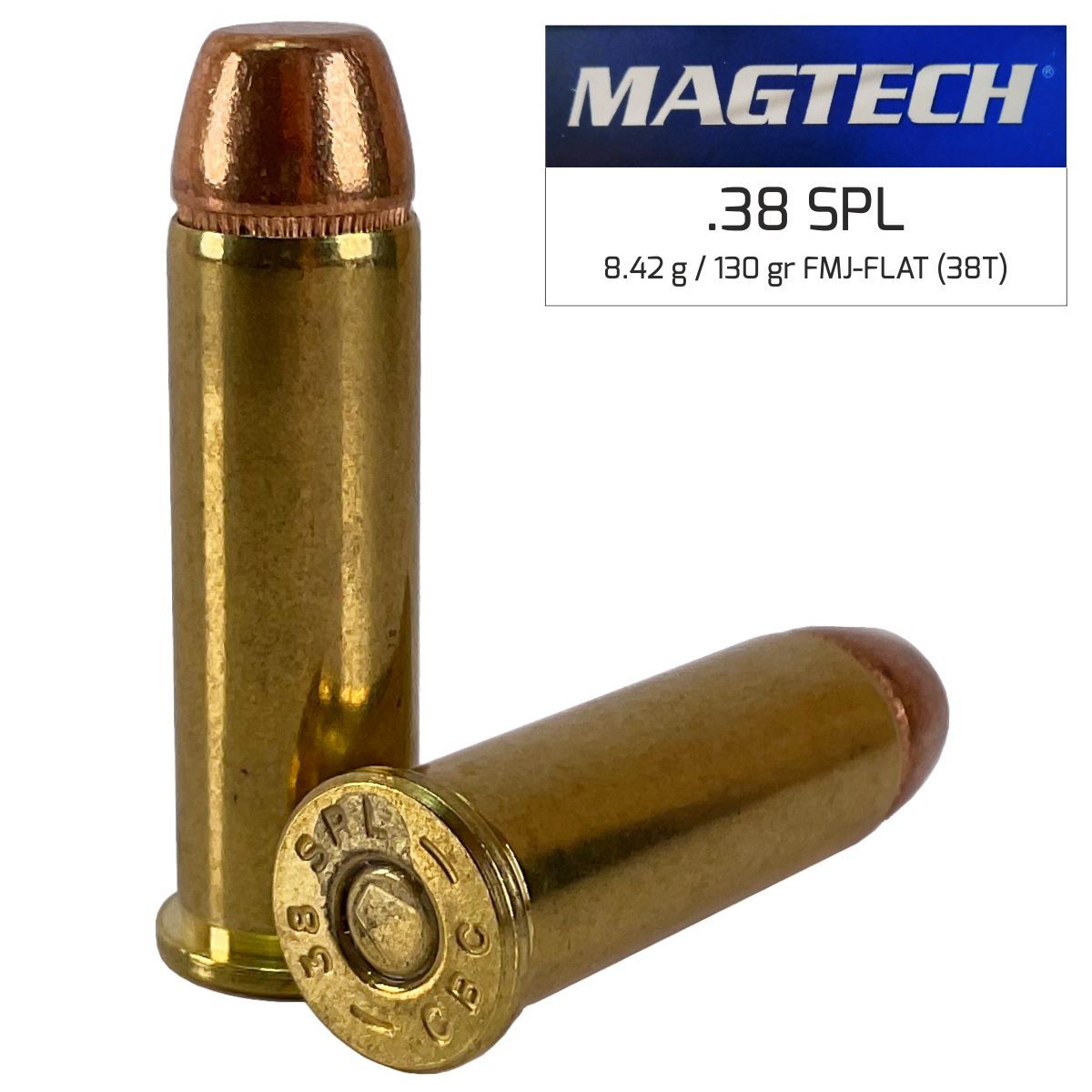 Náboj Magtech .38 Special, 130gr/8,4g, FMJ Flat