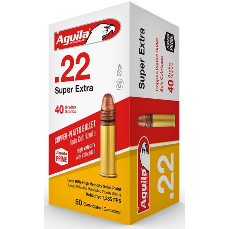 Náboj Aguila .22 LR Super Extra HV, 40gr/2,6g, LRN CU