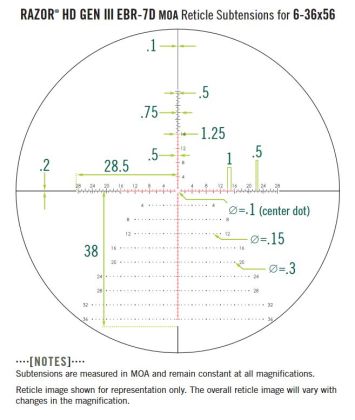 Puškohled Vortex Razor HD Gen III 6-36x56 FFP, EBR-7D MOA
