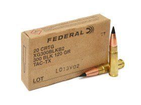 Náboj Federal .300 Blackout Power-Shok, 120gr/7,8g, Barnes TAC-TX