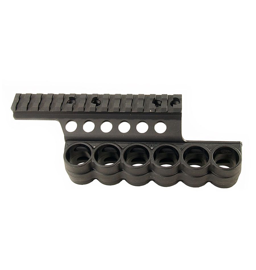 Držák na náboje s railem Mesa Tactical Polymer pro Beretta 1301 Tactical, 6 nábojů