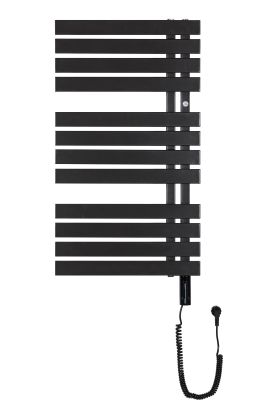 Koupelnový elektrický radiátor - sušák POP STAR ELECTRO Barva radiátoru - Černá, Rozměr radiátoru - 500 × 980 mm, výkon 300 W