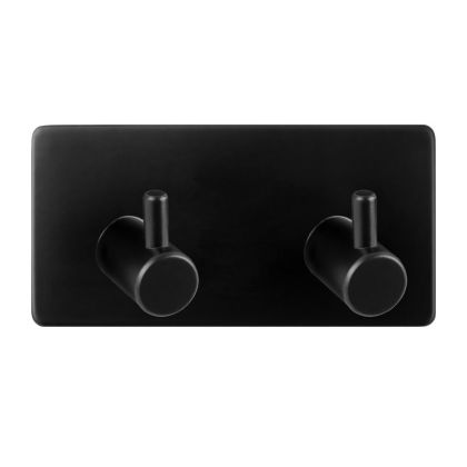 Věšák na stěnu na nalepení 3M, kov, černá barva