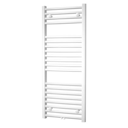 Otopný žebřík rovný, bílý, středové připojení