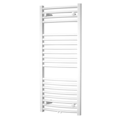 Otopný žebřík oblý, bílý, středové připojení