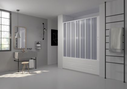 Vanová zástěna FLEX - VASCA MARTE NEW Rozměr A - 140 - 170 cm, Rozměr C - 150 cm, Typ otvírání - Zavírání na stranu