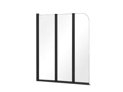 Vanová zástěna PRIME 3 BARVA rámu - Černá, Rozměr A - 120 cm, Směr zavírání - Univerzální Levé / Pravé, Výplň - Čiré bezpečnostní sklo - 5 mm