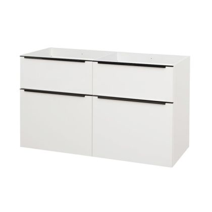 Mailo, koupelnová skříňka 121 cm, černé madlo