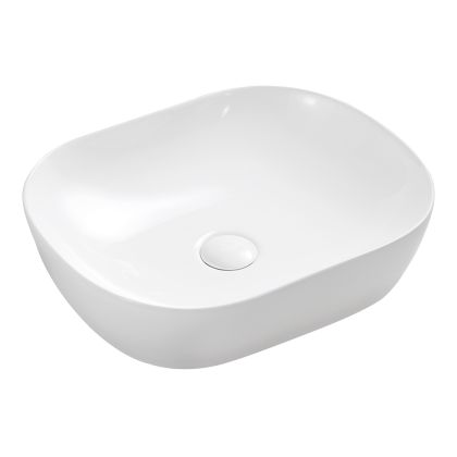 Umyvadlo na desku bez přepadu, 465x375x115 mm, kulaté, keramické - pro zaslání balíkem