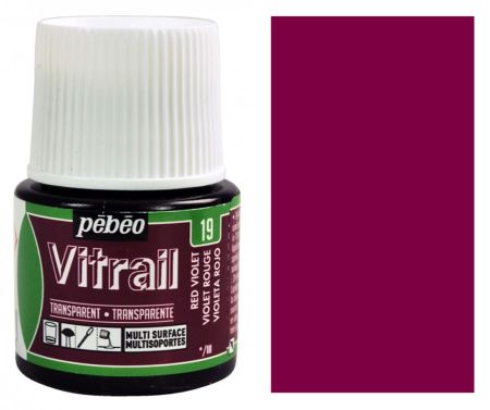 Barva na sklo Vitrail 45ml – 19 červeno-fialová