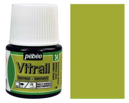 Barva na sklo Vitrail 45ml – 34 zelená jablková