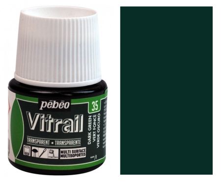 Barva na sklo Vitrail 45ml – 35 zelená tmavá