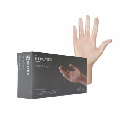 Rukavice jednorázové vinyl bez pudru Simple 100ks vel S