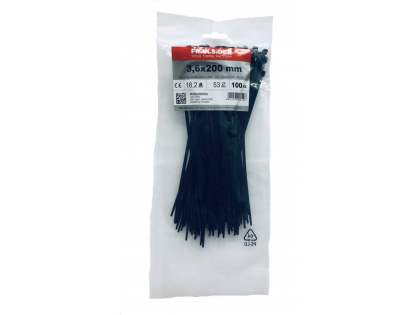 Páska stahovací FRIULSIDER 3,6 x 200 černá  100ks