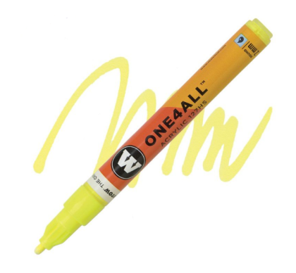 Molotow Acrylic marker One4All 127HS 2mm #220 neon yellow fluorescent
