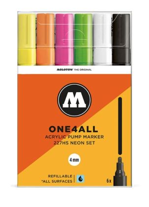 Molotow Akrylové fixy One4All 227HS 4 mm Neon Set 6 ks