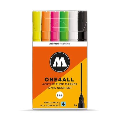 Molotow Akrylové fixy One4All 127HS 2 mm Neon Set 6 ks