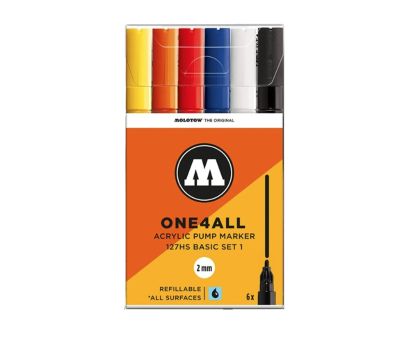 Molotow Akrylové fixy One4All 127HS 2 mm Basic Set 1 (6 ks)
